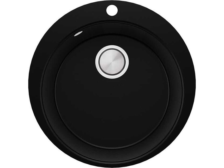 Черна кръгла кухненска гранитна мивка Пиза 50 Top 530 x 530 мм