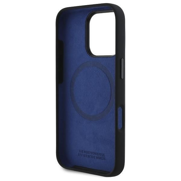 Bmw - калъф hardcase silicone hexagon blue line magsafe за iphone 16 p