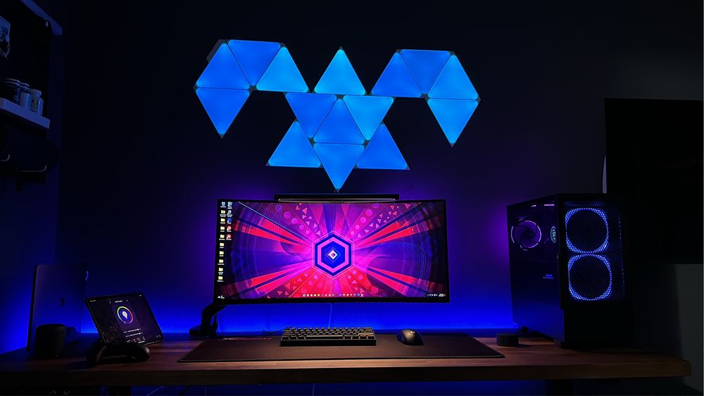 Lumini Led inteligente wifi Nanoleaf shapes 15x full accesories