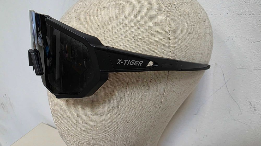 Ochelari sport X-TIGER negri, 4 lentile interschimbabile, toc rigid, ciclism/MTB