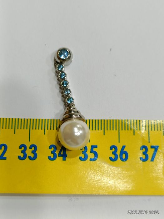 Vind pandantiv din aur 14kt cu perla Akoya și topaze