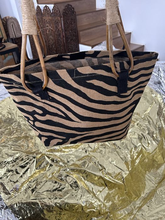 Geanta artizanala unicat,Kenya Safari,maner din bambus si sfoara