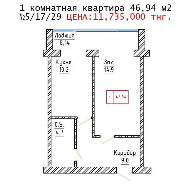 Продам 1комн. квартиру в новом доме