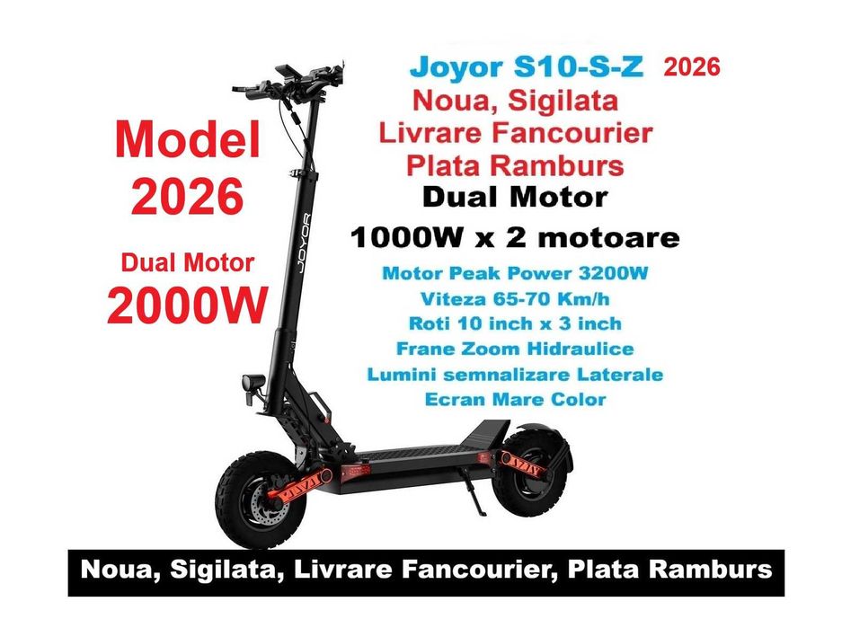 Sigilata‼️JOYOR S10-S-Z‼️2026‼️NOUA‼️Dual Motor 2000W‼️70Km/h‼️