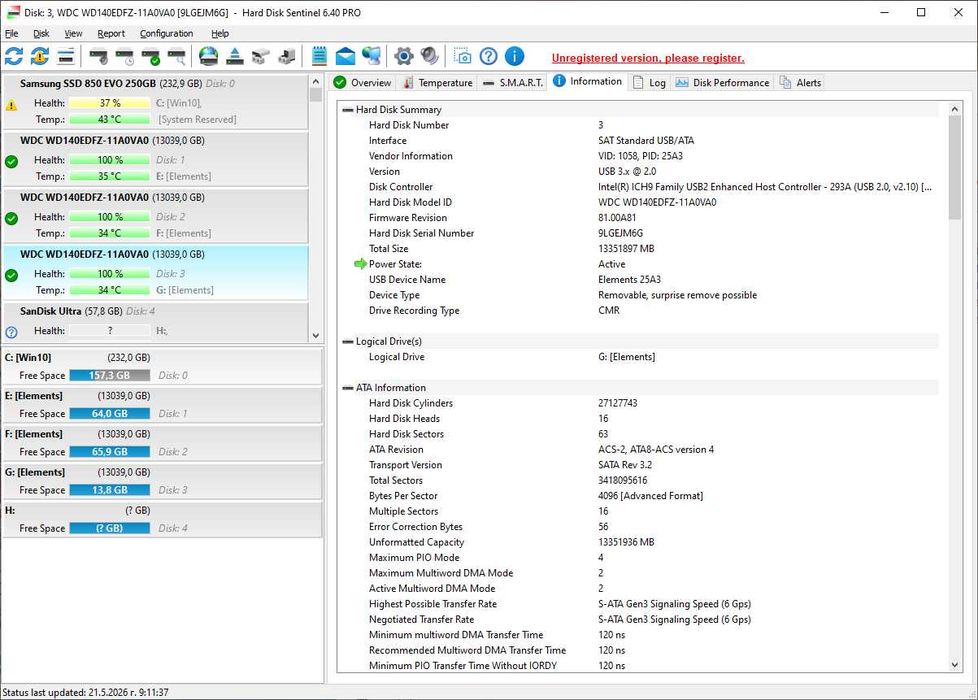 Преносим твърд диск 3,5 12TB WD Elements Desktop 3.2 Gen 1 black