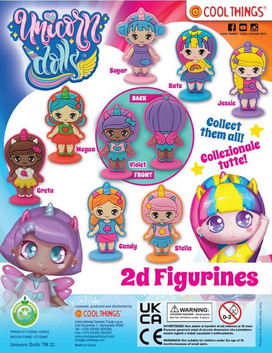 Капсули с играчки 50мм UNICORN DOLS - 0,41 €