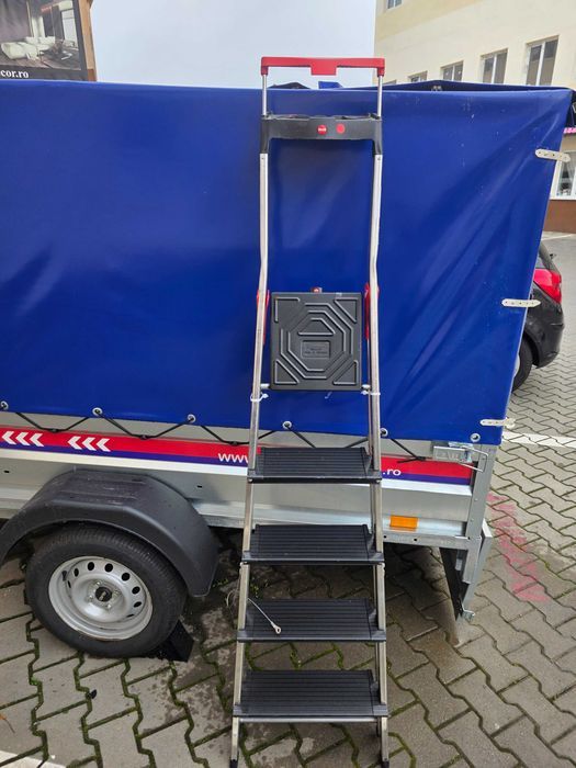 Scara plianta de siguranta din aluminiu Hailo L100 TopLine, 5 trepte XXL