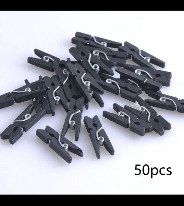 Прищепки декоративные цветные разноцветные чёрные 2.5см