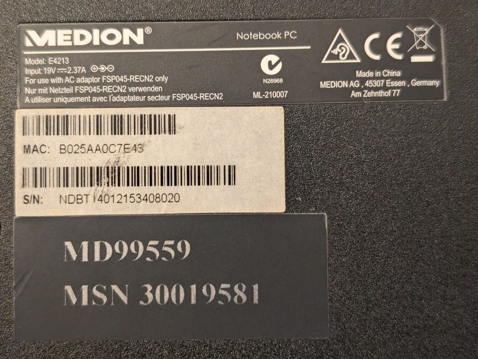 Laptop Medion Akoya Intel N2840/8Gb/SSD 240Gb/14'