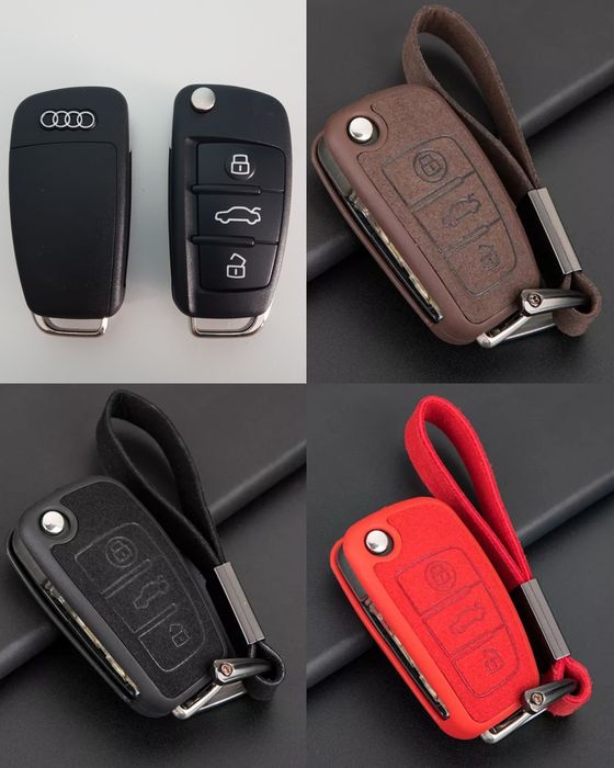 Велурен калъф за ключ Audi A3 A4 A5 C5 B6 B7 C6 RS3 Q2 Q3 Q5 TT Q7