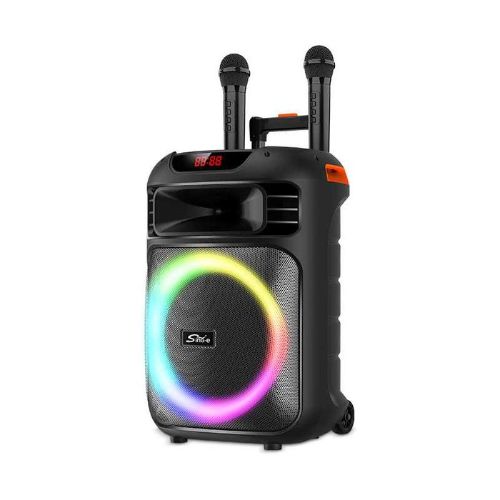 Set RGB Boxa portabila cu 2 microfoane Sing-E ZQS12148 BASS pentru karaoke Bluetooth Sistem audio difuzor