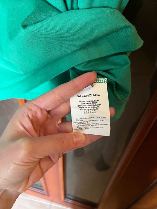 Balenciaga дамска зелена тениска