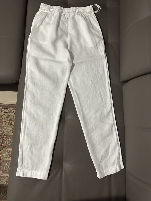 Льняные белые брюки