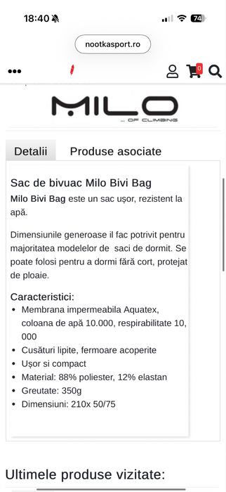 Sac de bivuac Milo