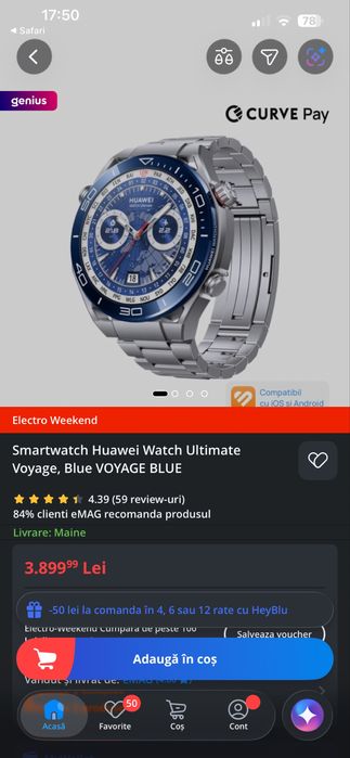 Smartwatch Huawei Watch Ultimate 1 marime 48mm