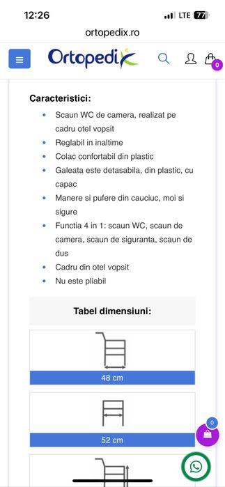 Scaun WC de cameră 4 in 1
