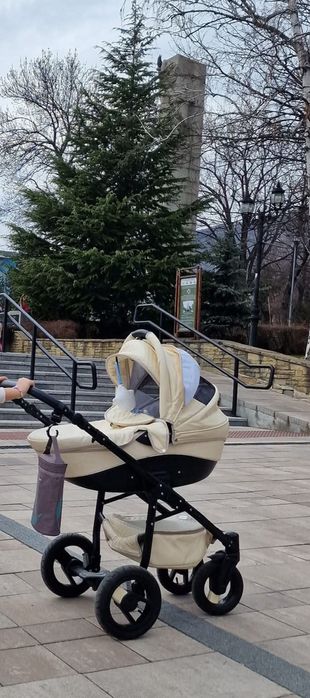 Adbor - Бебешка комбинирана количка от еко кожа Nemo 3 в 1 Exclusive ш