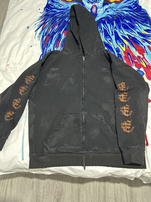 Hanorac / zip up hoodie balenciaga heavy metal