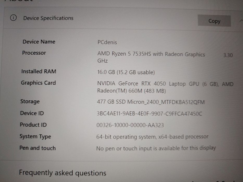 laptop gaming MSI Bravo 15 C7V RTX 4050