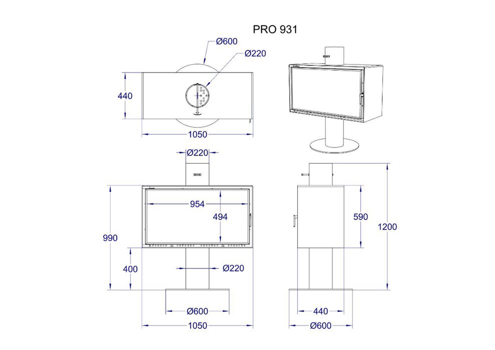 Камин PRO-931,островной камин,туннельный камин,печь,отопление