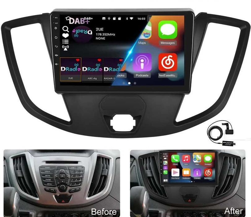 Мултимедия за Ford Transit Двоен дин Android Навигация плеър 2DIN