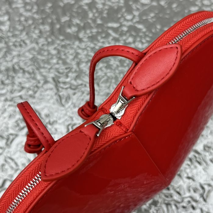 Geanta Alaia Le Coeur 21 cm, rosu lac, Premium