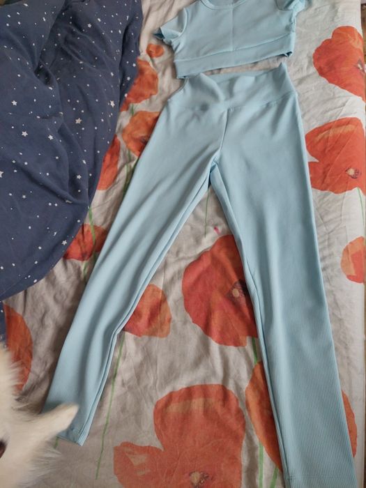 Costum sport fitness albastru deschis