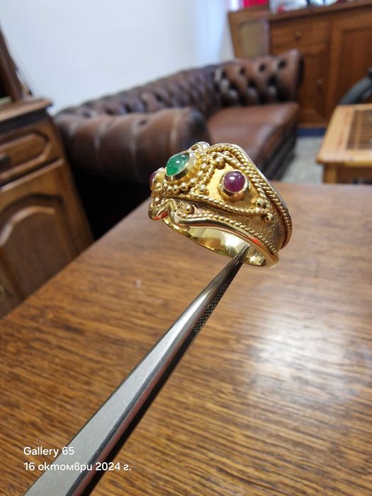 Винтидж Златен Пръстен Cigar Band Ring