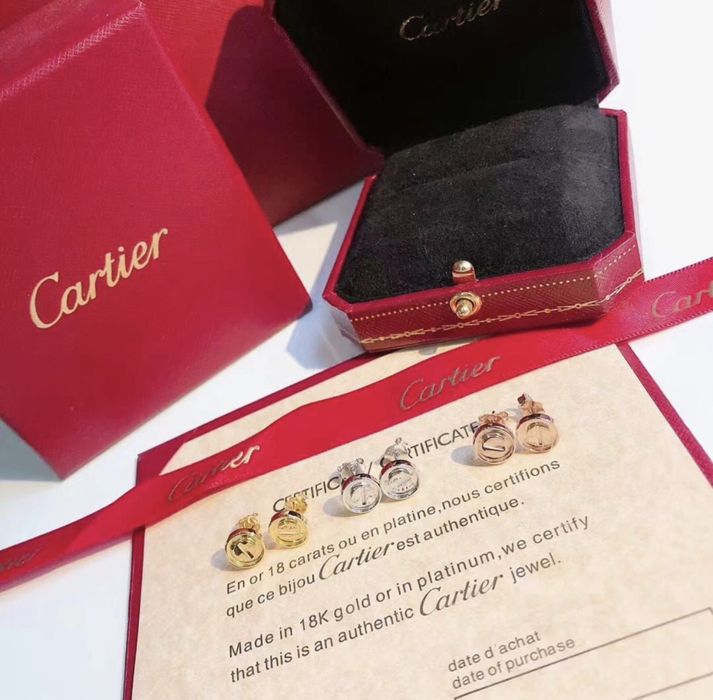 Позлатени обеци Cartier