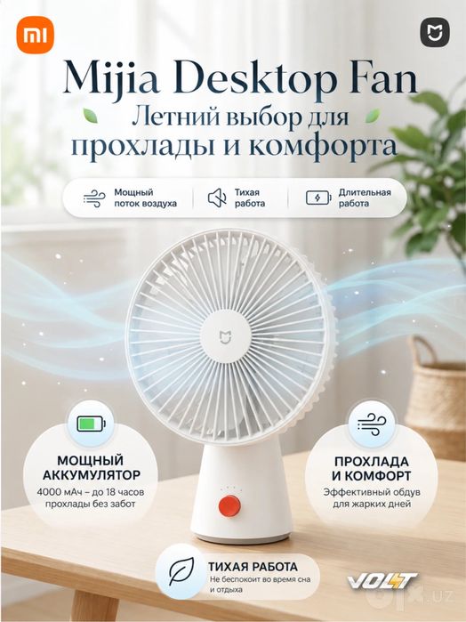 Настольный портативный вентилятор Xiaomi Fan