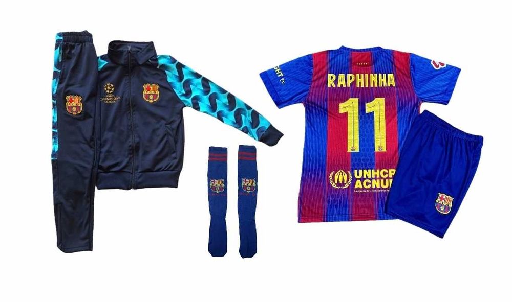 NEW Ronaldo 7 2026 Реал Мадрид Детски сет комплект с екип + чорапи CR7