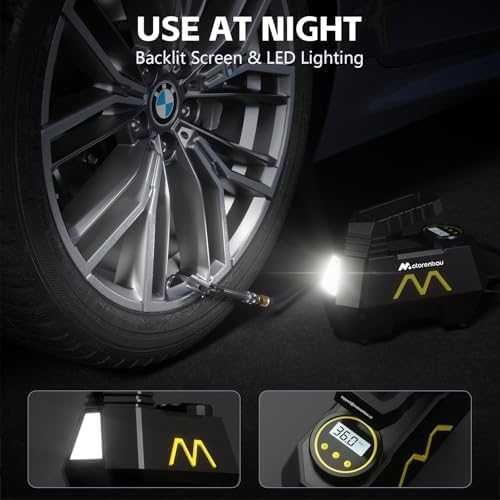 Нов Преносим компресор за гуми кола/мото/колело 150PSI LED накрайници