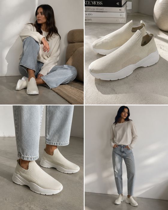 H&M скичерсы кроссовки молочные
