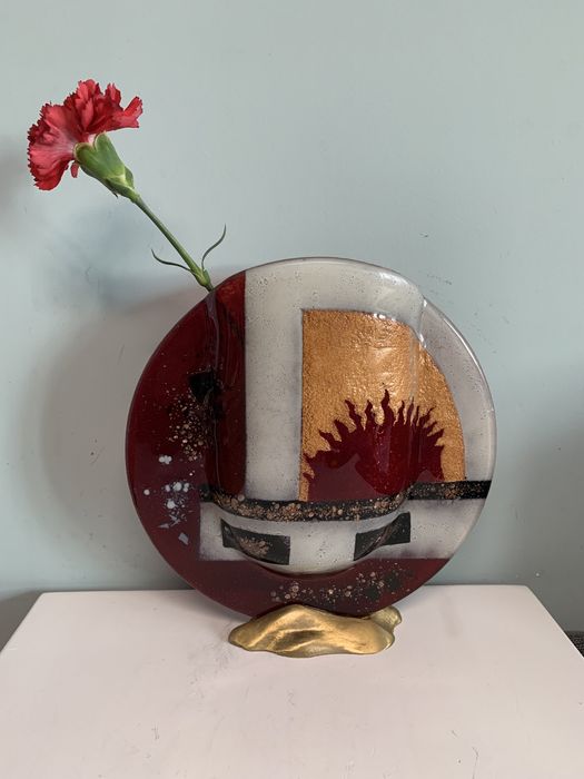 Кръгла стъклена ваза