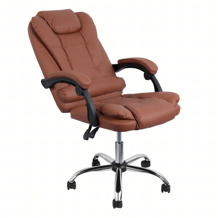 Ергономичен офис стол с лумбална опора от еко кожа – комфорт