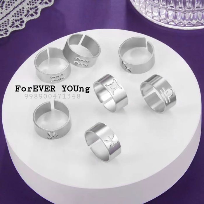 Кольцо со знаком зодиака из нержавеющей стали.