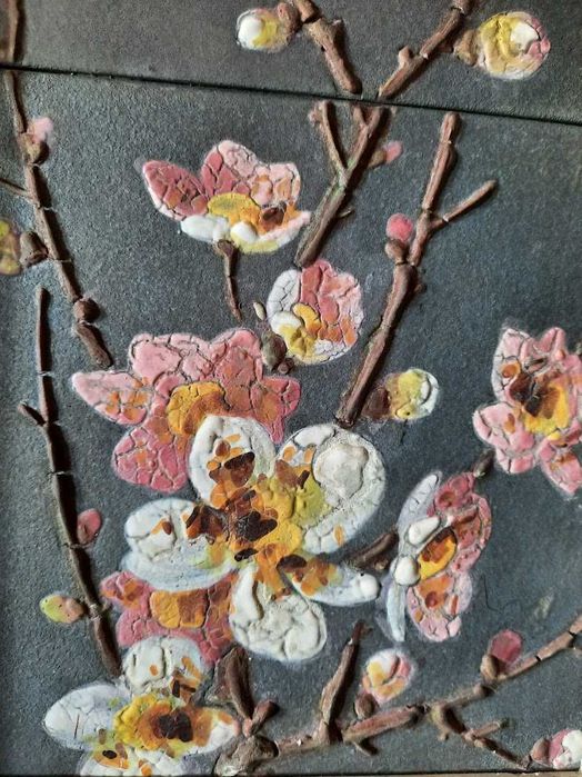 tablou ceramic Giraud Vallauris, flori de mar