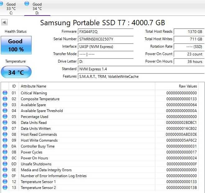 SSD extern Samsung T7 4TB