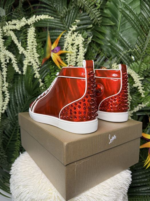Christian Louboutin High Red Glossy Spikes