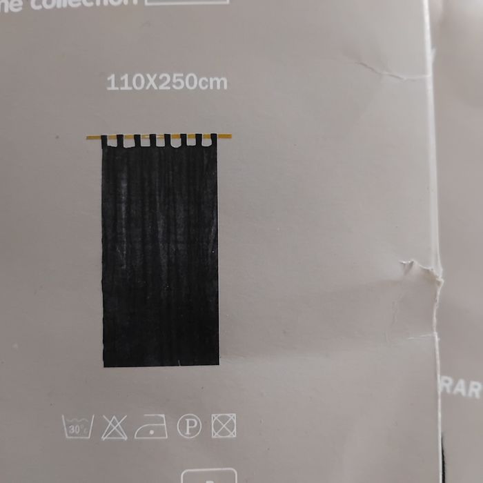 2 бр черни матови пердета от памук 110 /250 см