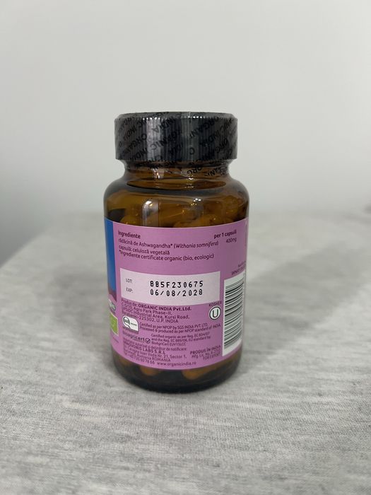 Ashwagandha Antistres Natural, 60 capsule, Organic India