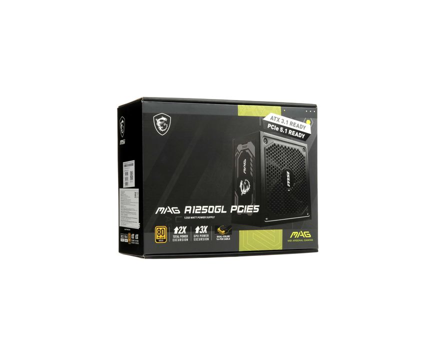' Блок питания MSI MAG A1250GL (1250W, 80+ Gold, PCIe 5.1)