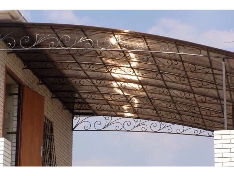 Навес под ключ лексан,профнастил,стекло