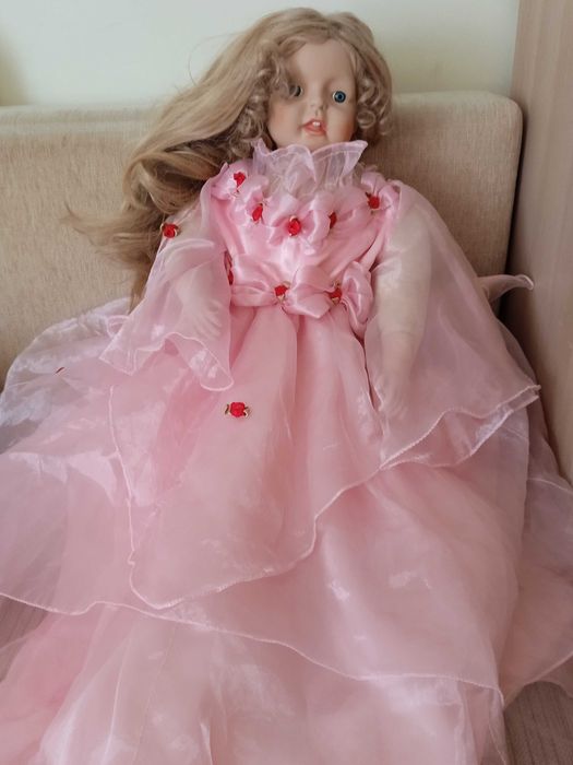 Кукла 65 см, винтидж, + дрехи