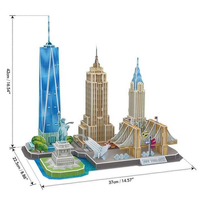 Sigilat Puzzle 3D Cubic Fun CityLine NewYork City 123piese-ideal cadou