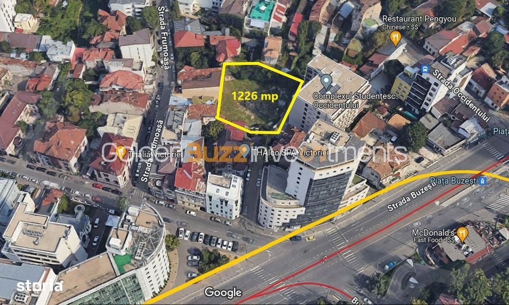 Super Pozitie | Teren Piata Victoriei | 1226 mp | CUT: 2 | POT: 50 % |