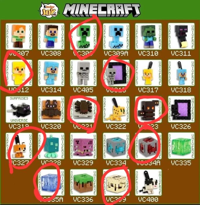 Обменяю/продам фигурки kinder joy minecraft
