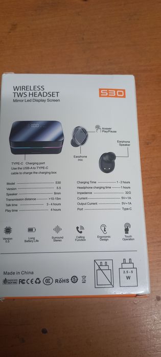 2025 Нови TWS безжични слушалки с LED дисплей,