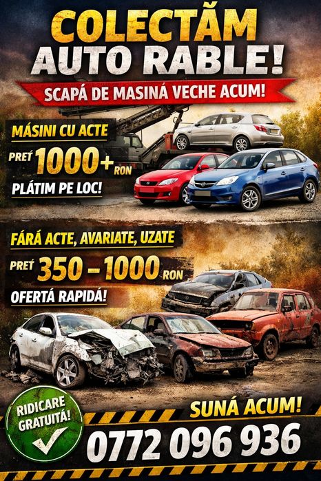 Casam autovechiule pentru fier vechi si dezmenbrari oferim preturi corecte puteti suna la numarul 0772.096.936