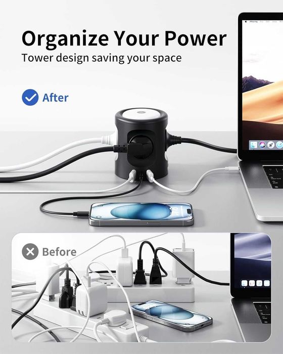 Многоконтактен контакт с превключвател, Sameriver Многоконтактен контакт с 2 USB и 1 USB C
